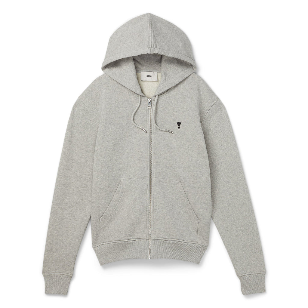 AMI Paris ADC Zip Hoodie (Heather Ash Grey)