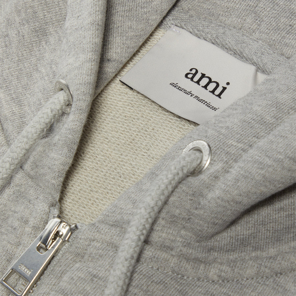 AMI Paris ADC Zip Hoodie (Heather Ash Grey) - Image 4
