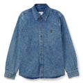 AMI Paris ADC Cotton Button-Down Shirt (Blue)