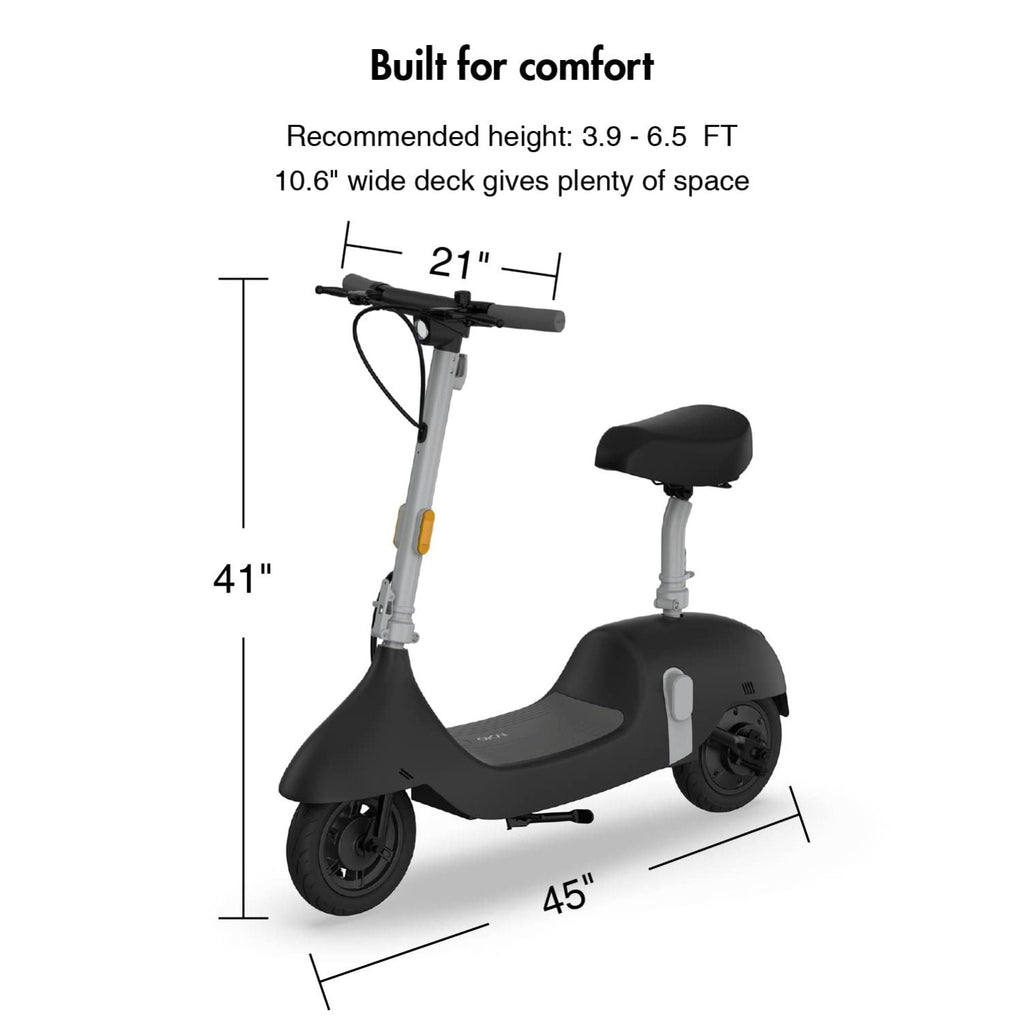OKAI - Ceetle Pro Electric Scooter with Foldable Seat w/35 Miles Max Range & 15.5mph Top Speed - Black - Image 5