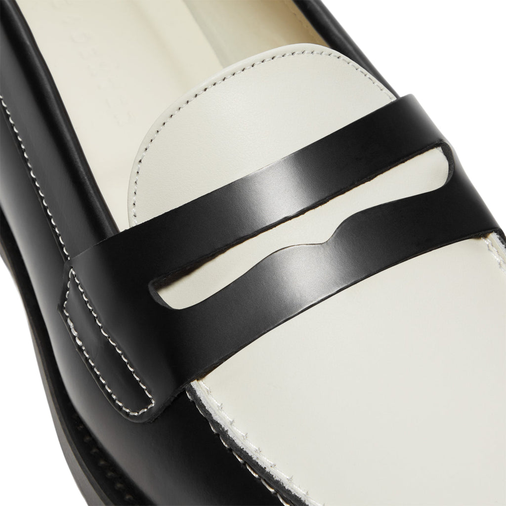 DUKE + DEXTER Wilde Black White Penny Loafer Womens (Black/White) - Image 7