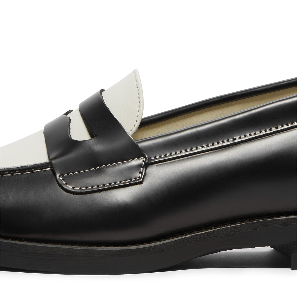 DUKE + DEXTER Wilde Black White Penny Loafer Womens (Black/White) - Image 8