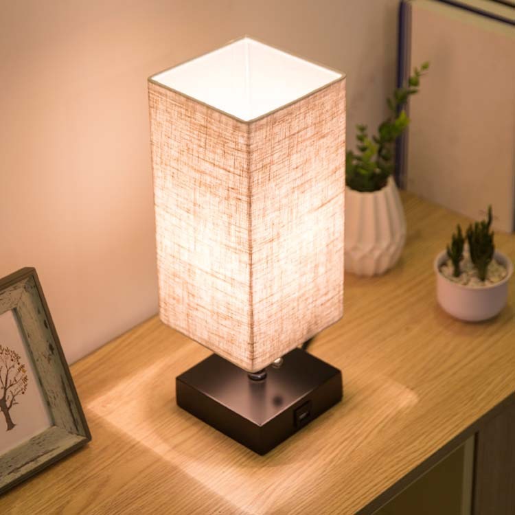 Modern Linen Square Table Lamp - Image 5