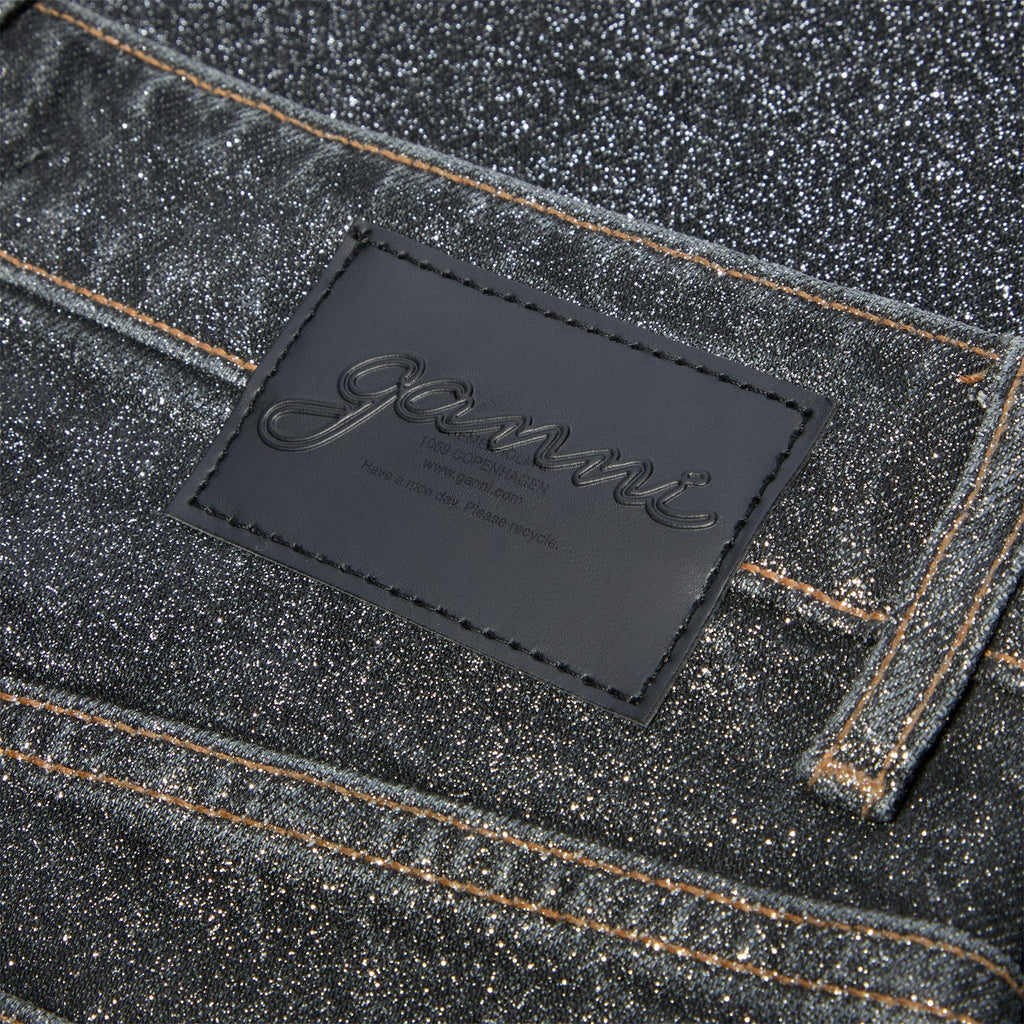 GANNI Shimmery Foil Denim Stary (Washed Black/Black) - Image 4