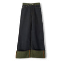 GANNI Fold-Up Twill Denim Baggy Jeans (Phantom)