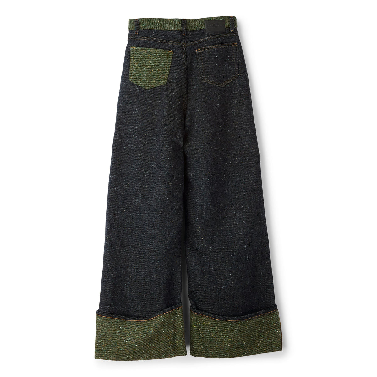 GANNI Fold-Up Twill Denim Baggy Jeans (Phantom) - Image 2