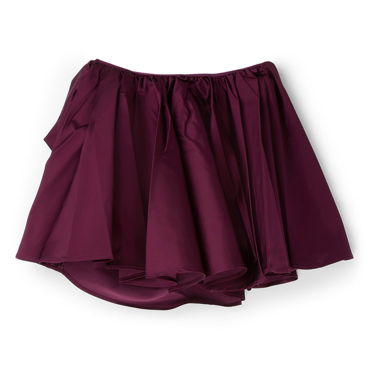 GANNI Satin Draped Mini Skirt (Mauve Wine) - Image 2