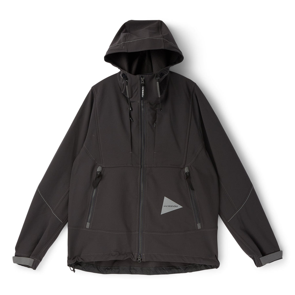 and wander 6 light stretch shell jacket (Charcoal)