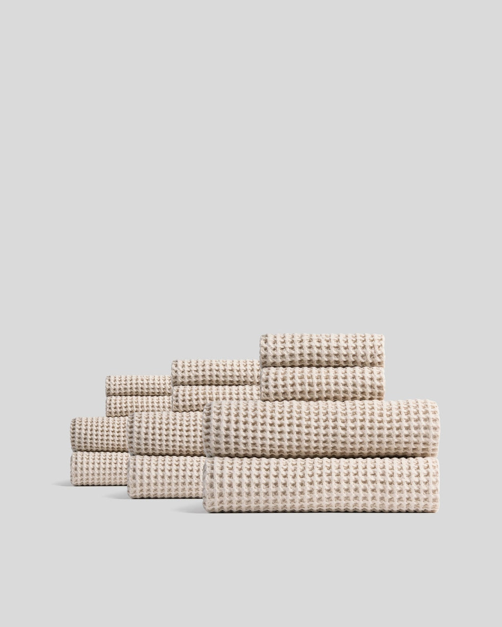 6+6 Waffle Bath Bundle - Bone