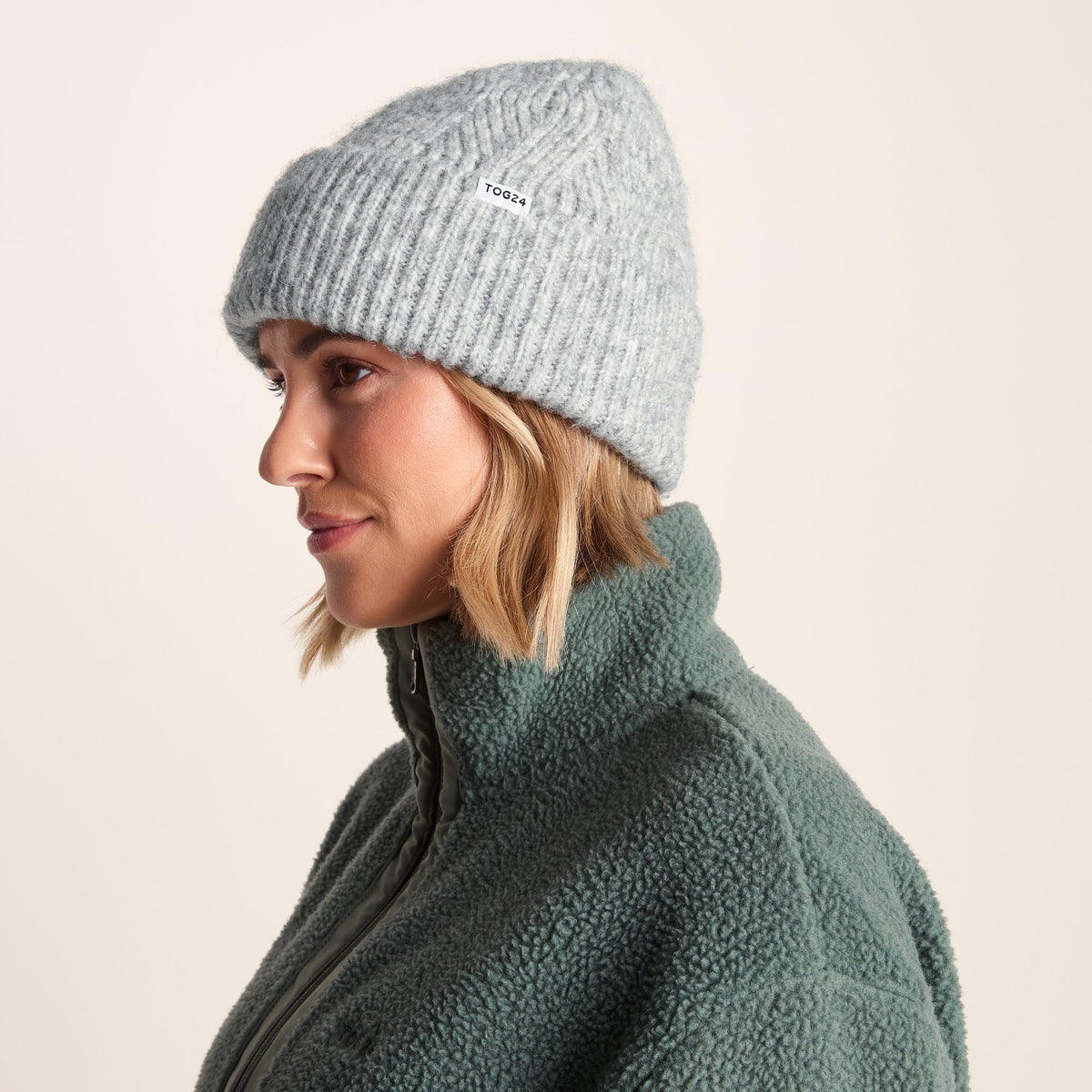 Abby Knit Hat - Ice Grey Marl - Image 2