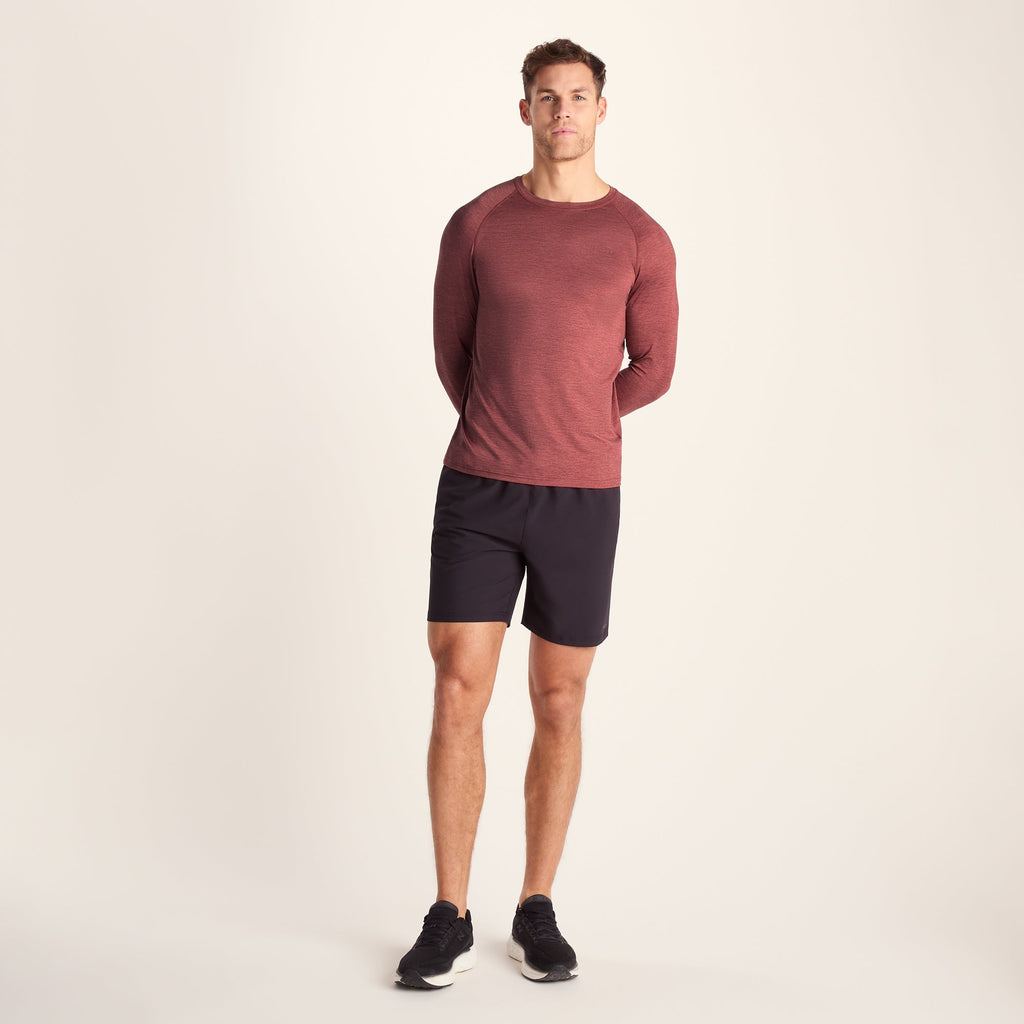 Ace Mens Long Sleeve Performance T-Shirt - Garnet Red - Image 3