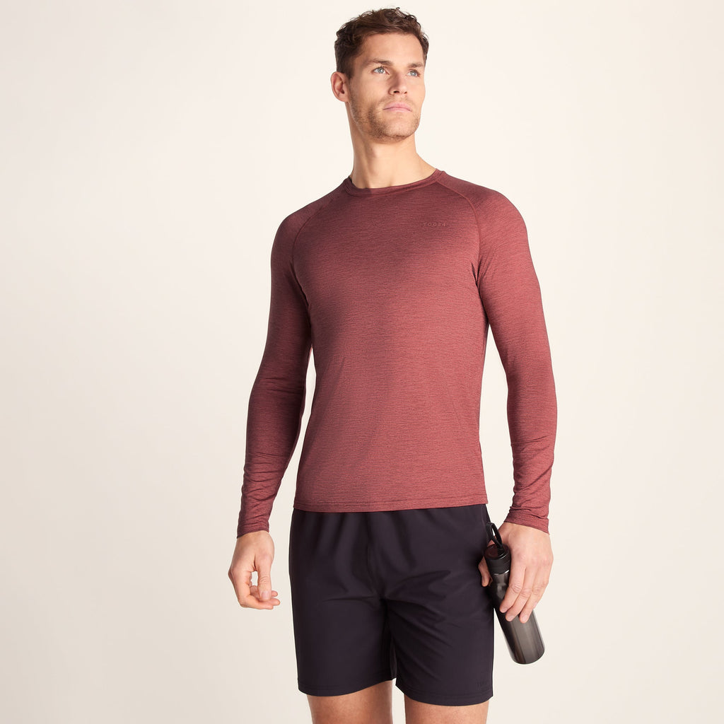 Ace Mens Long Sleeve Performance T-Shirt - Garnet Red - Image 7