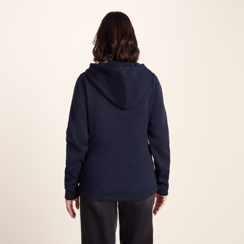 Acer Womens Oversized Supersoft Knitlook Fleece Hoody - Oxford Blue Marl - Image 3