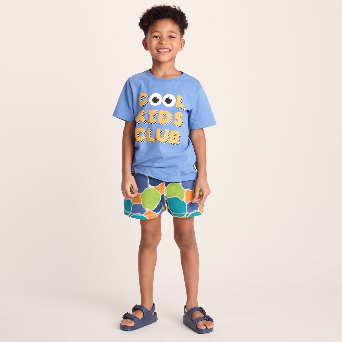 Afrino Kids Shaun the Sheep Sweatshort - Lime Cloud Print - Image 2