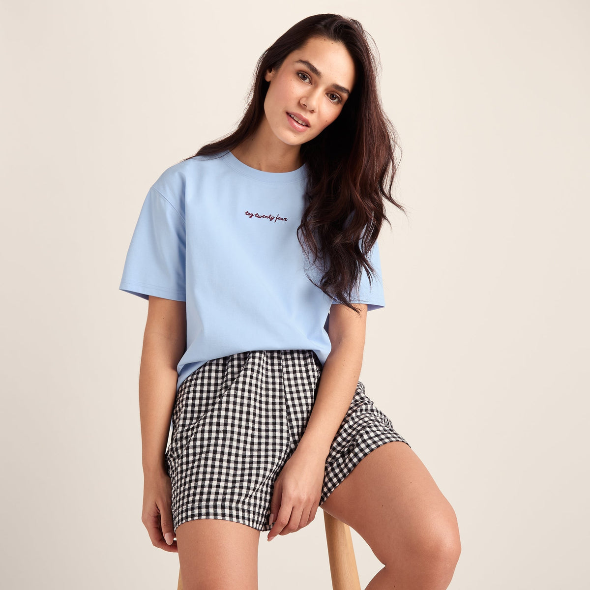 Agnes Womens Relaxed Fit Supersoft Premium T-Shirt - Ash Blue - Image 4