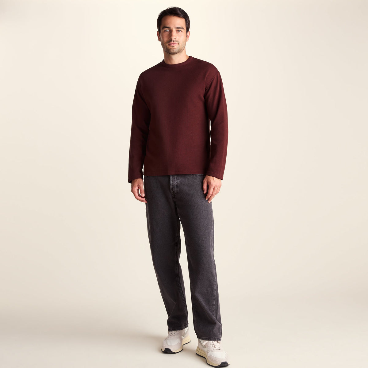 Ainsdale Mens Long Sleeve T-Shirt - Burnt Caramel - Image 2