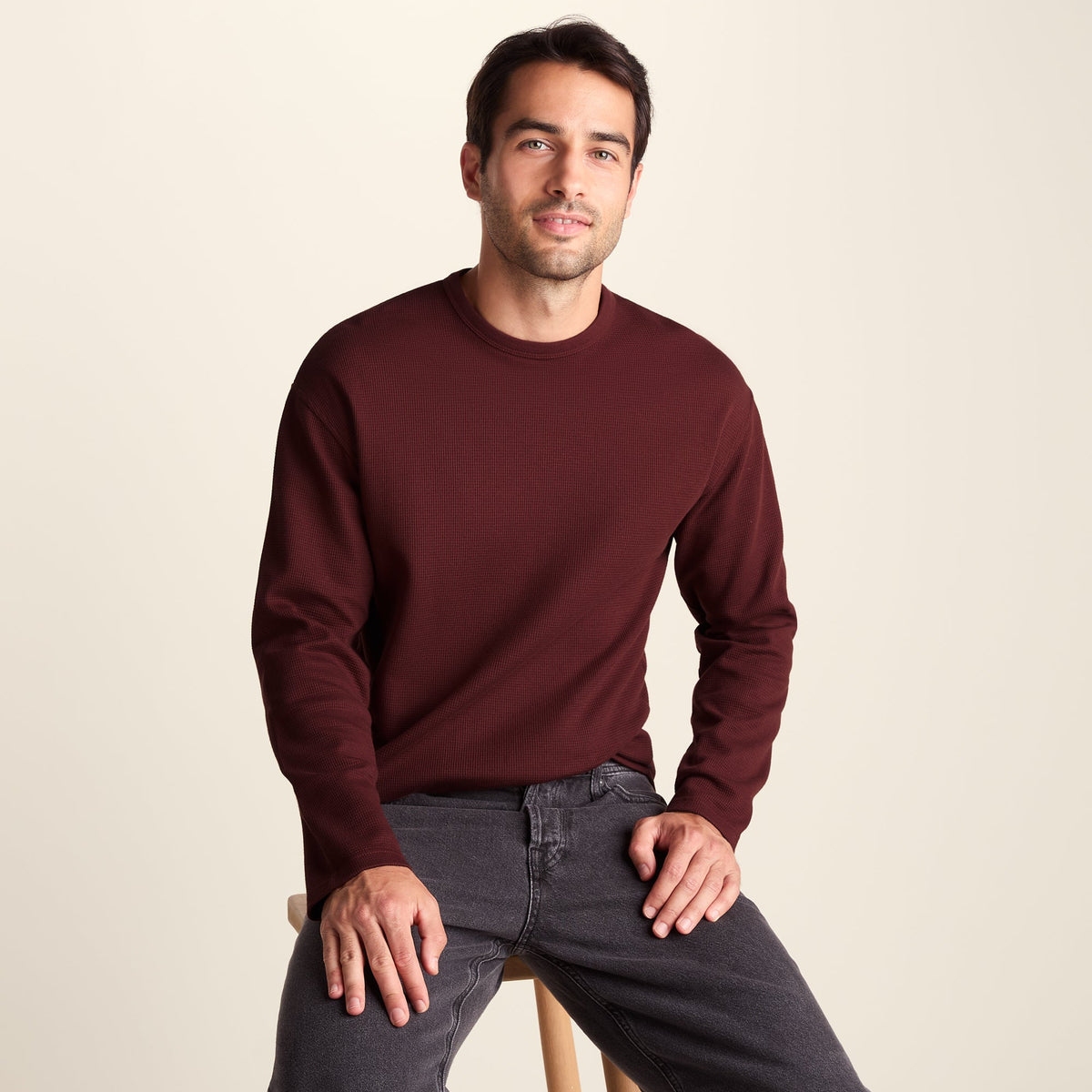 Ainsdale Mens Long Sleeve T-Shirt - Burnt Caramel - Image 5