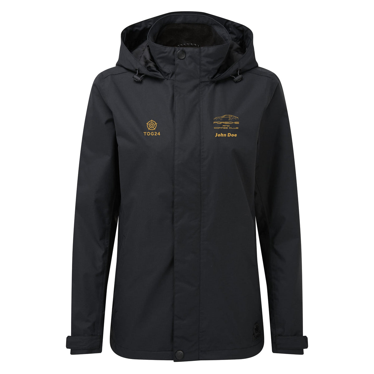 Porsche & Coffee Club Coupe Womens - Airton Waterproof Jacket Black
