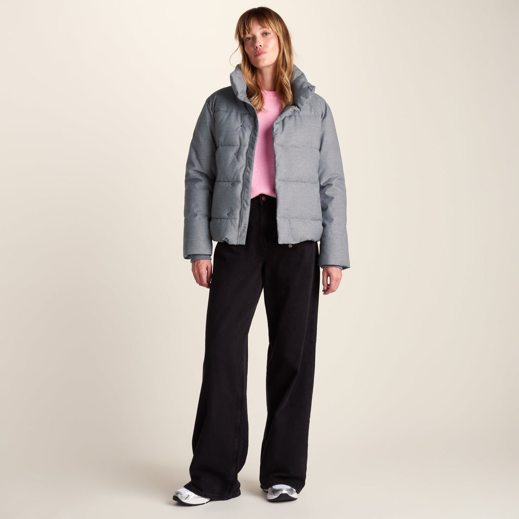 Allitt Womens Short Insulated Padded Jacket - Ice Grey Melange - Image 3