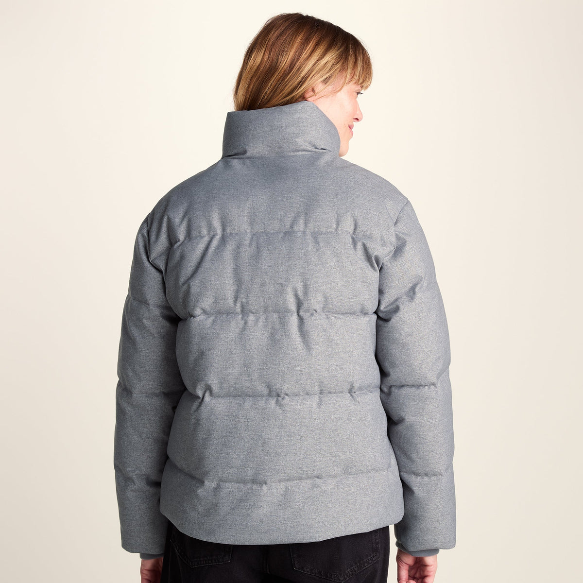 Allitt Womens Short Insulated Padded Jacket - Ice Grey Melange - Image 4