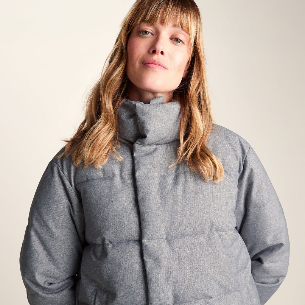 Allitt Womens Short Insulated Padded Jacket - Ice Grey Melange - Image 10