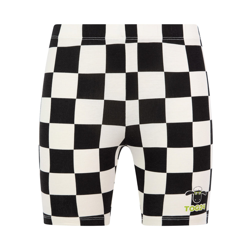 Altay Kids Shaun the Sheep Cycling Short - Black Woolly Checkerboard - Image 6