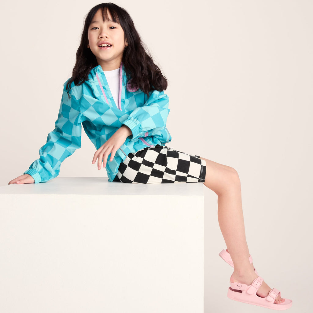Altay Kids Shaun the Sheep Cycling Short - Black Woolly Checkerboard - Image 4