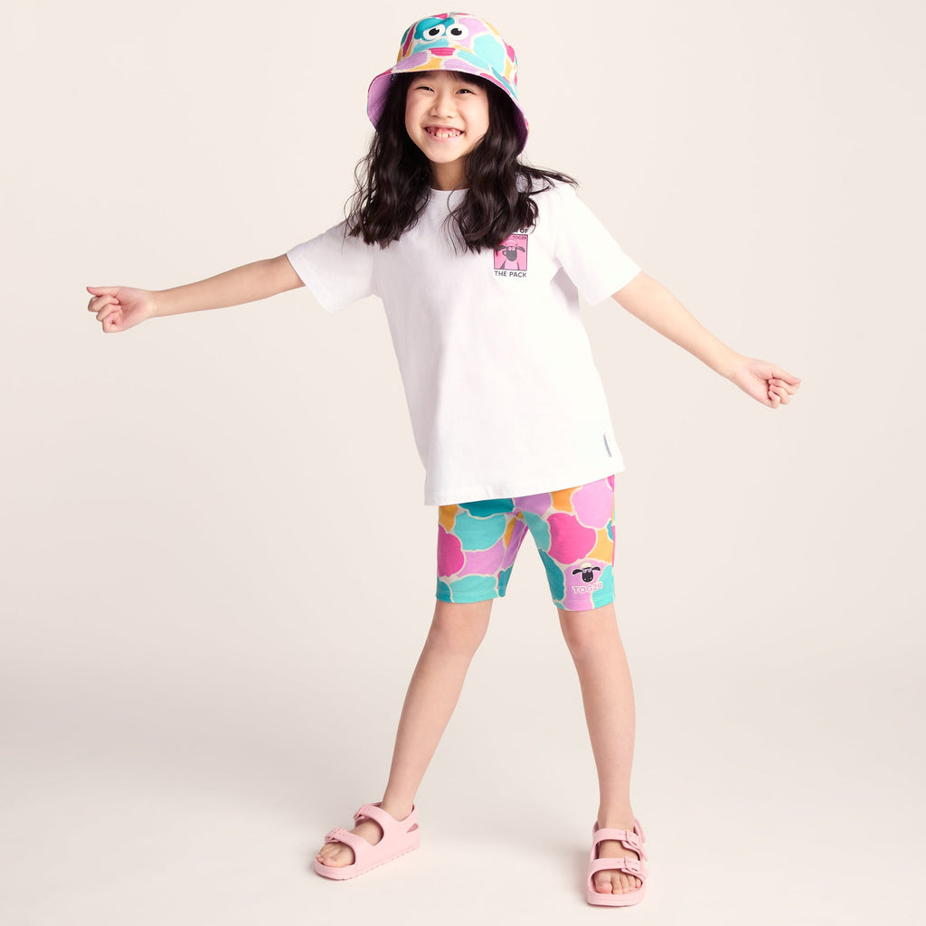 Altay Kids Shaun the Sheep Cycling Short - Pink Cloud Print - Image 2