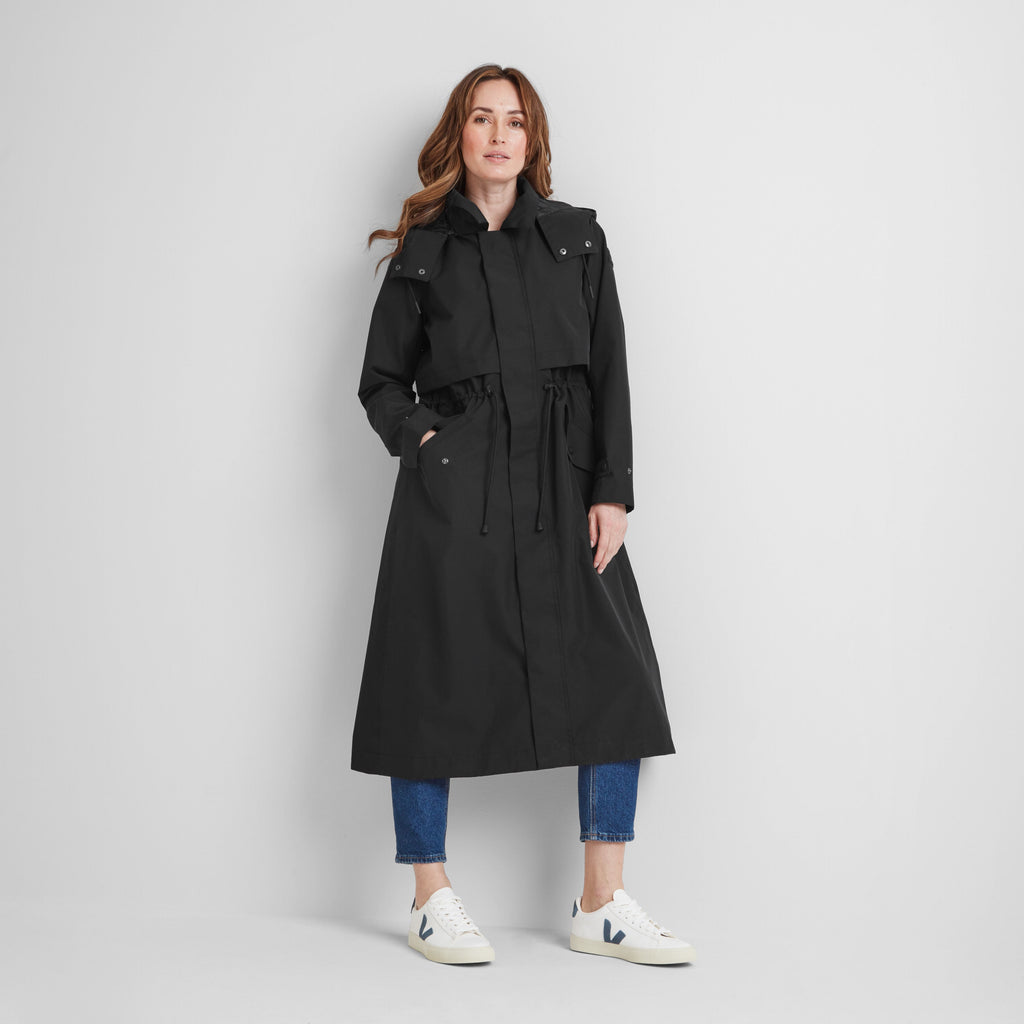 Alva Womens Waterproof Trench Coat - Black - Image 4