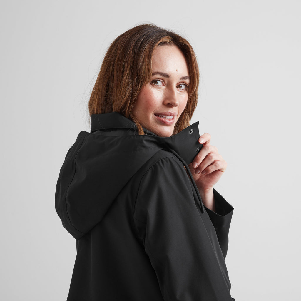 Alva Womens Waterproof Trench Coat - Black - Image 8