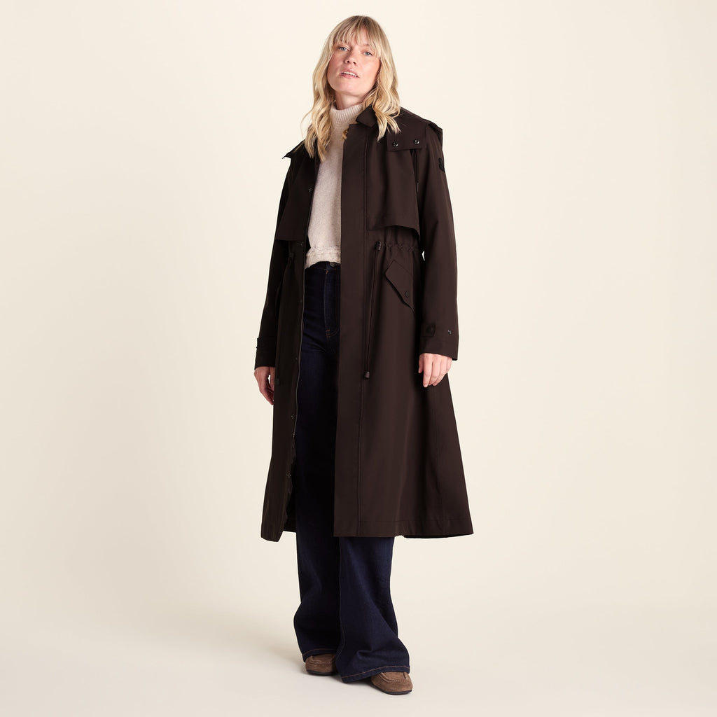 Alva Womens Waterproof Trench Coat - Chocolate Brown - Image 3