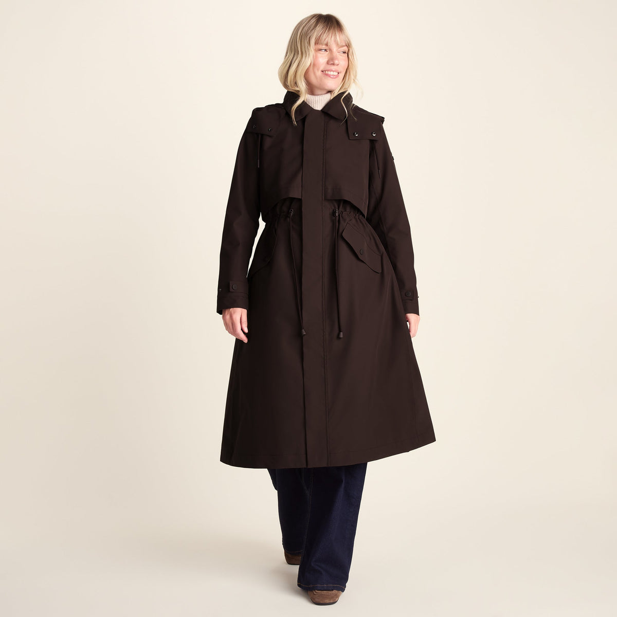 Alva Womens Waterproof Trench Coat - Chocolate Brown - Image 6