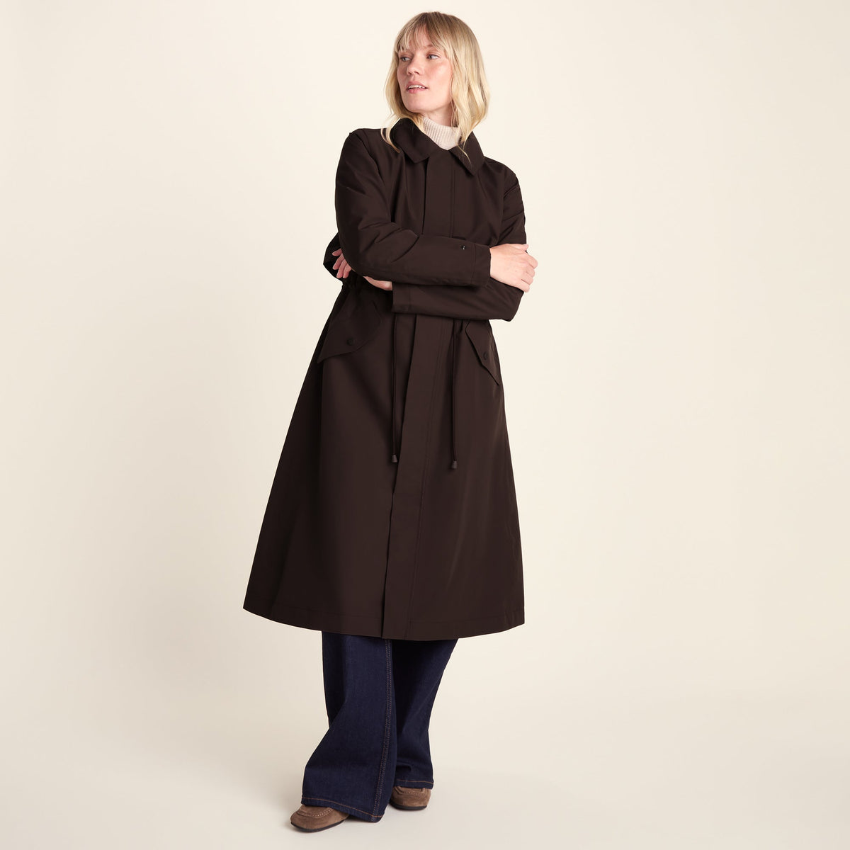 Alva Womens Waterproof Trench Coat - Chocolate Brown - Image 10