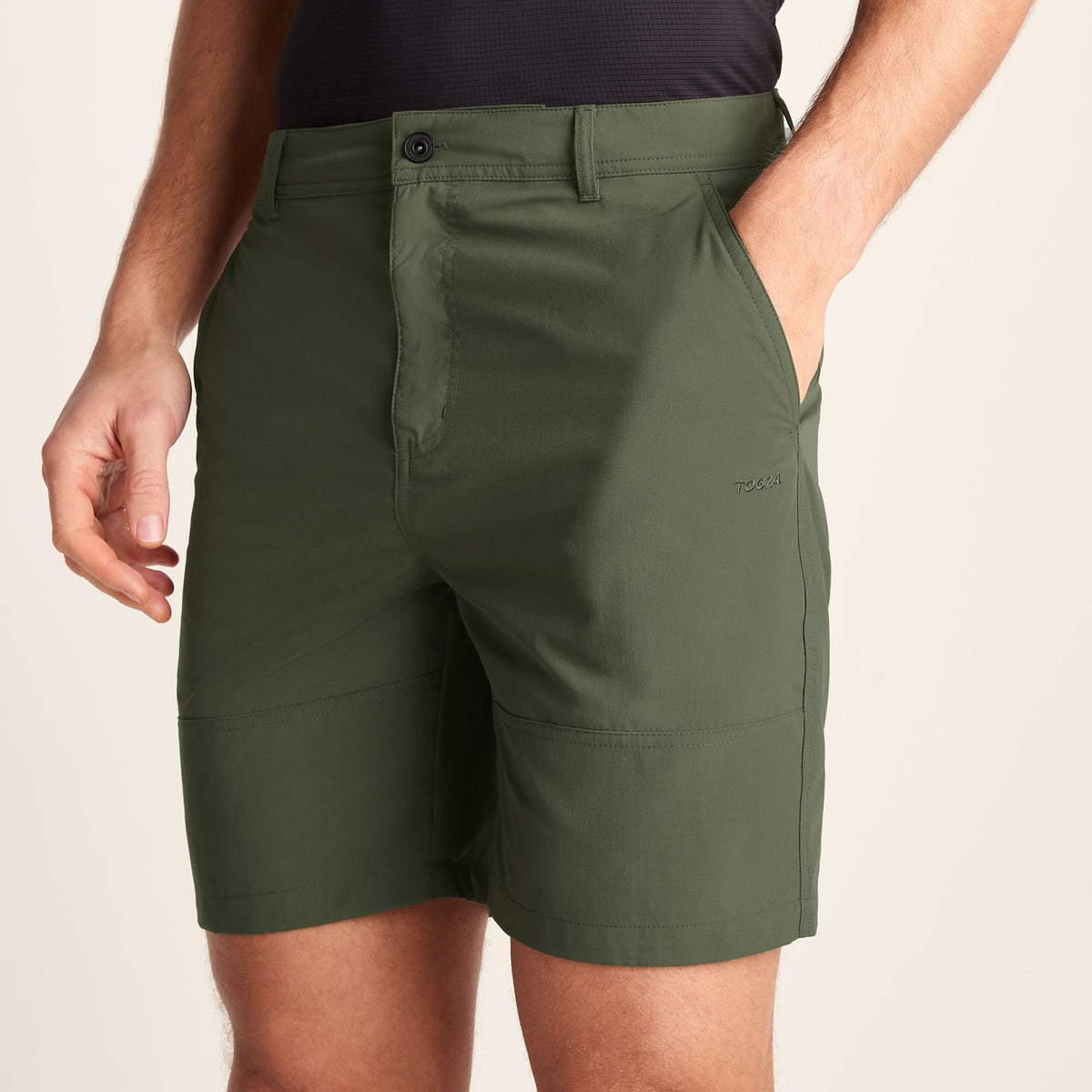 Amble Mens Lightweight Ripstop Performance Shorts - Khaki - Image 6