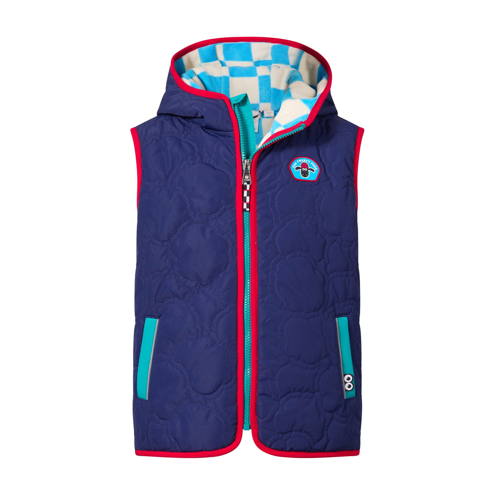 Ancon Shaun the Sheep Kids Insulated Quilted Gilet Microfleece Lining - Night Blue - Image 9