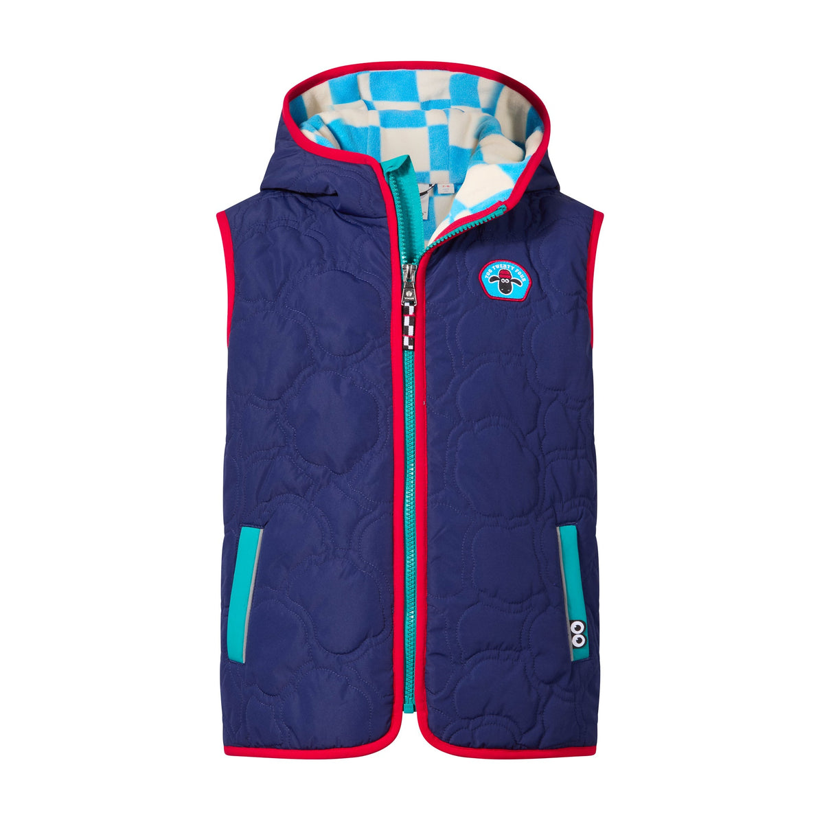 Ancon Shaun the Sheep Kids Insulated Quilted Gilet Microfleece Lining - Night Blue - Image 9