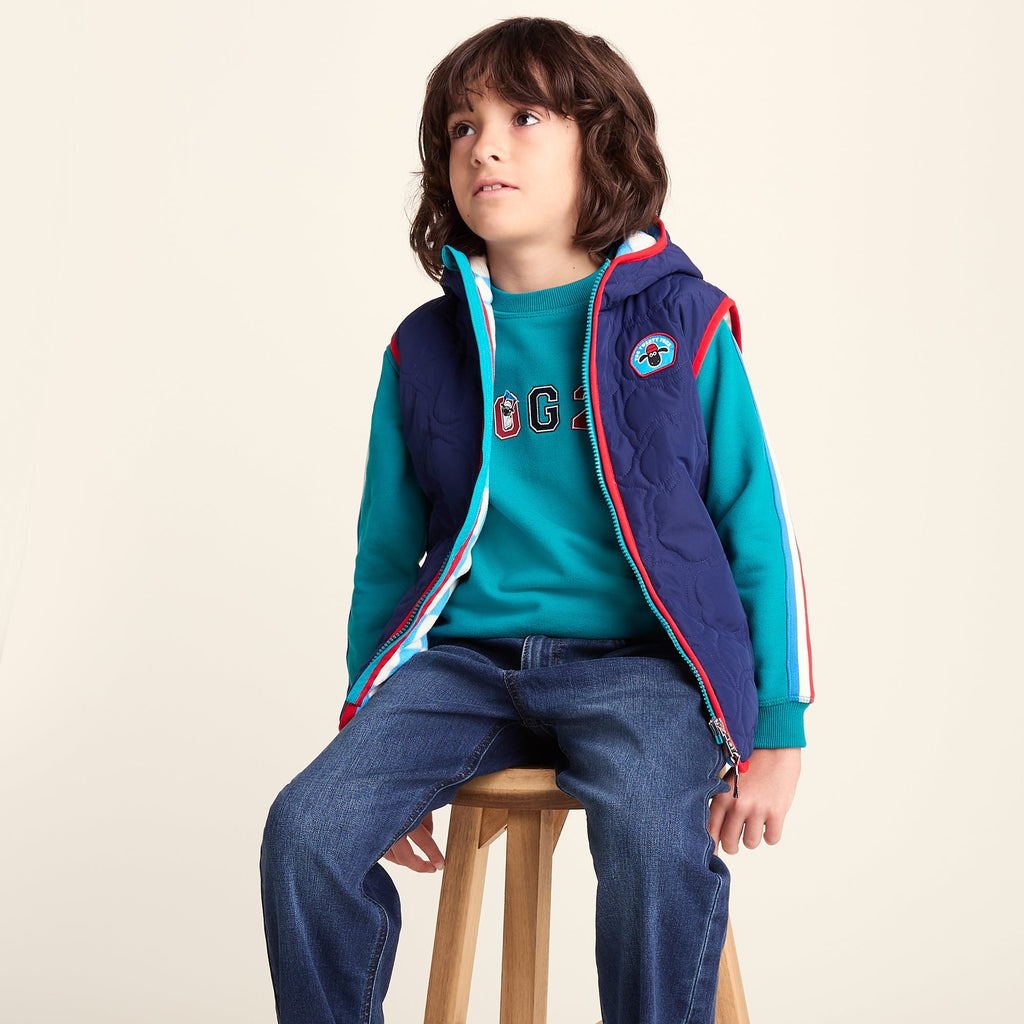Ancon Shaun the Sheep Kids Insulated Quilted Gilet Microfleece Lining - Night Blue - Image 4