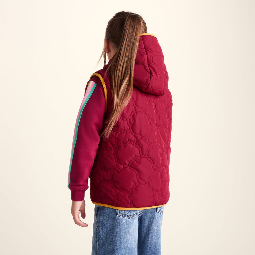 Ancon Shaun the Sheep Kids Insulated Quilted Gilet Microfleece Lining - Beetroot Red - Image 3