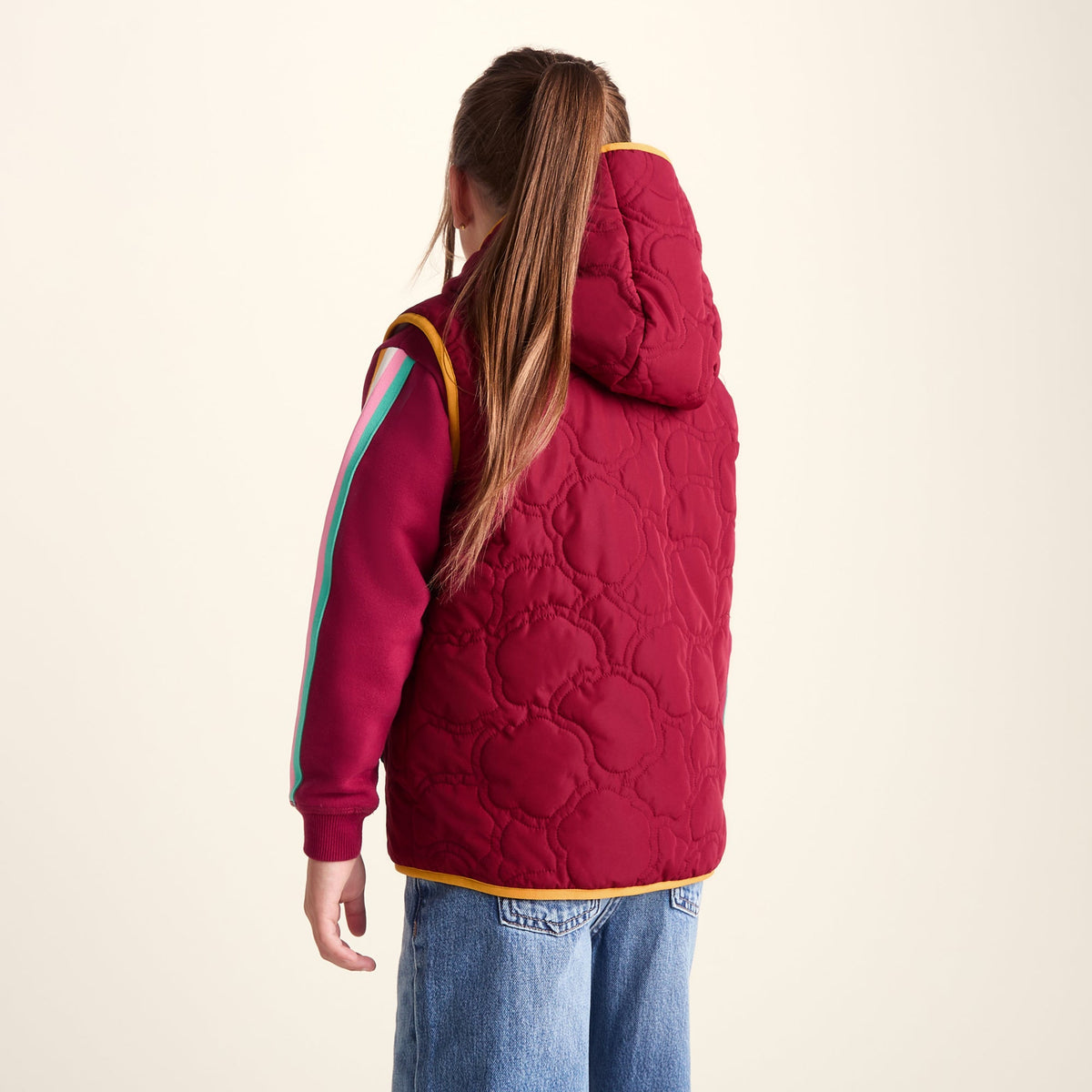 Ancon Shaun the Sheep Kids Insulated Quilted Gilet Microfleece Lining - Beetroot Red - Image 3