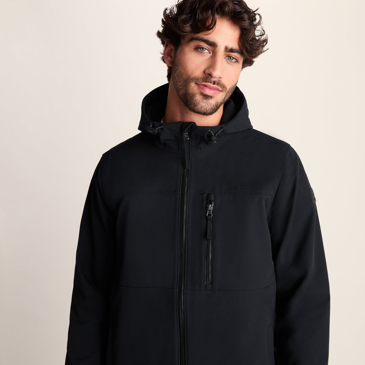 Andro Mens Hooded Waterproof Softshell Jacket - Black - Image 6