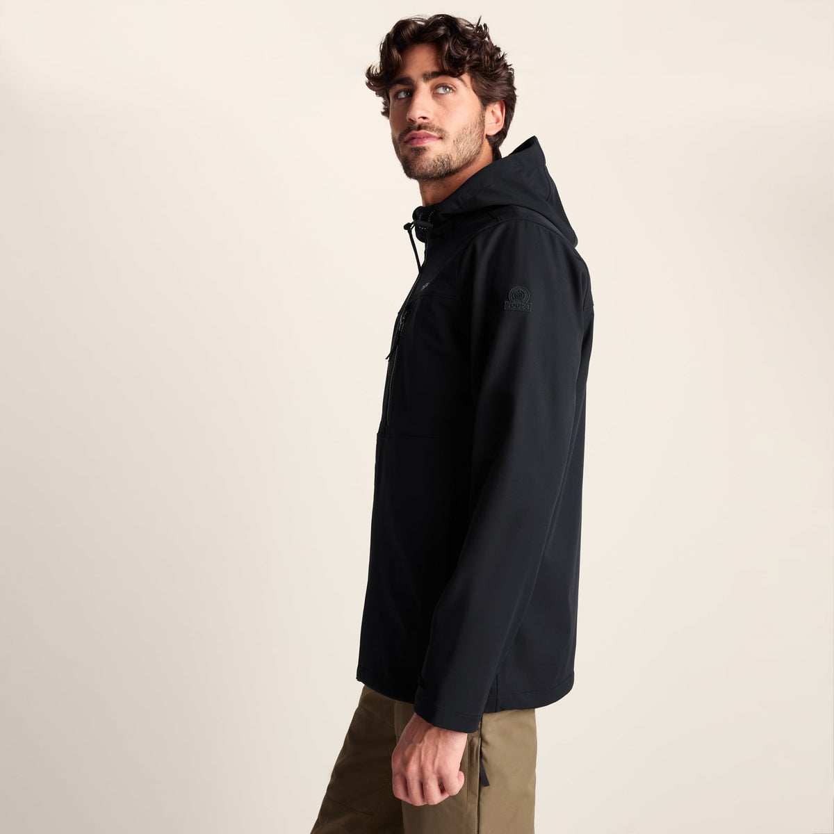 Andro Mens Hooded Waterproof Softshell Jacket - Black - Image 7