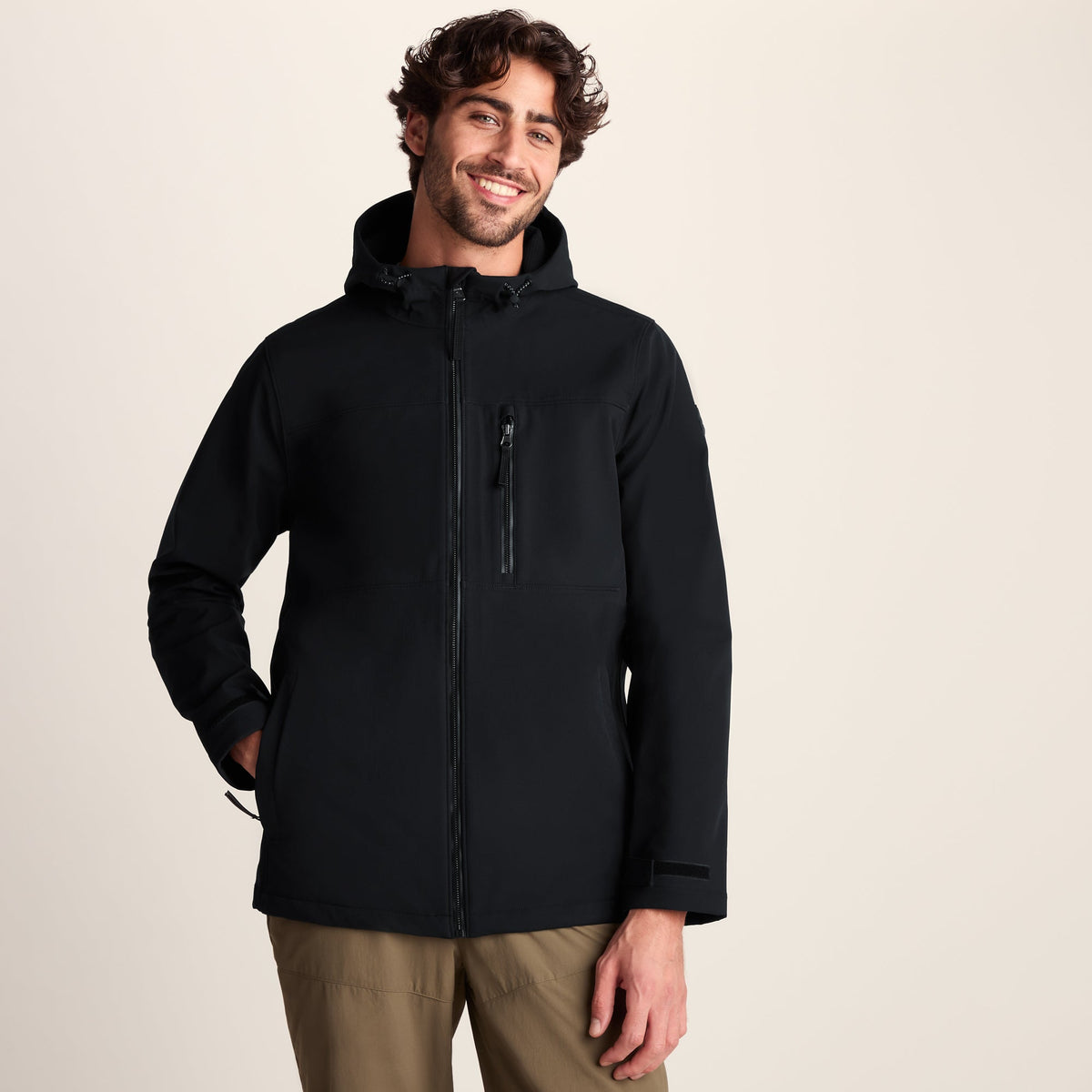 Andro Mens Hooded Waterproof Softshell Jacket - Black - Image 8