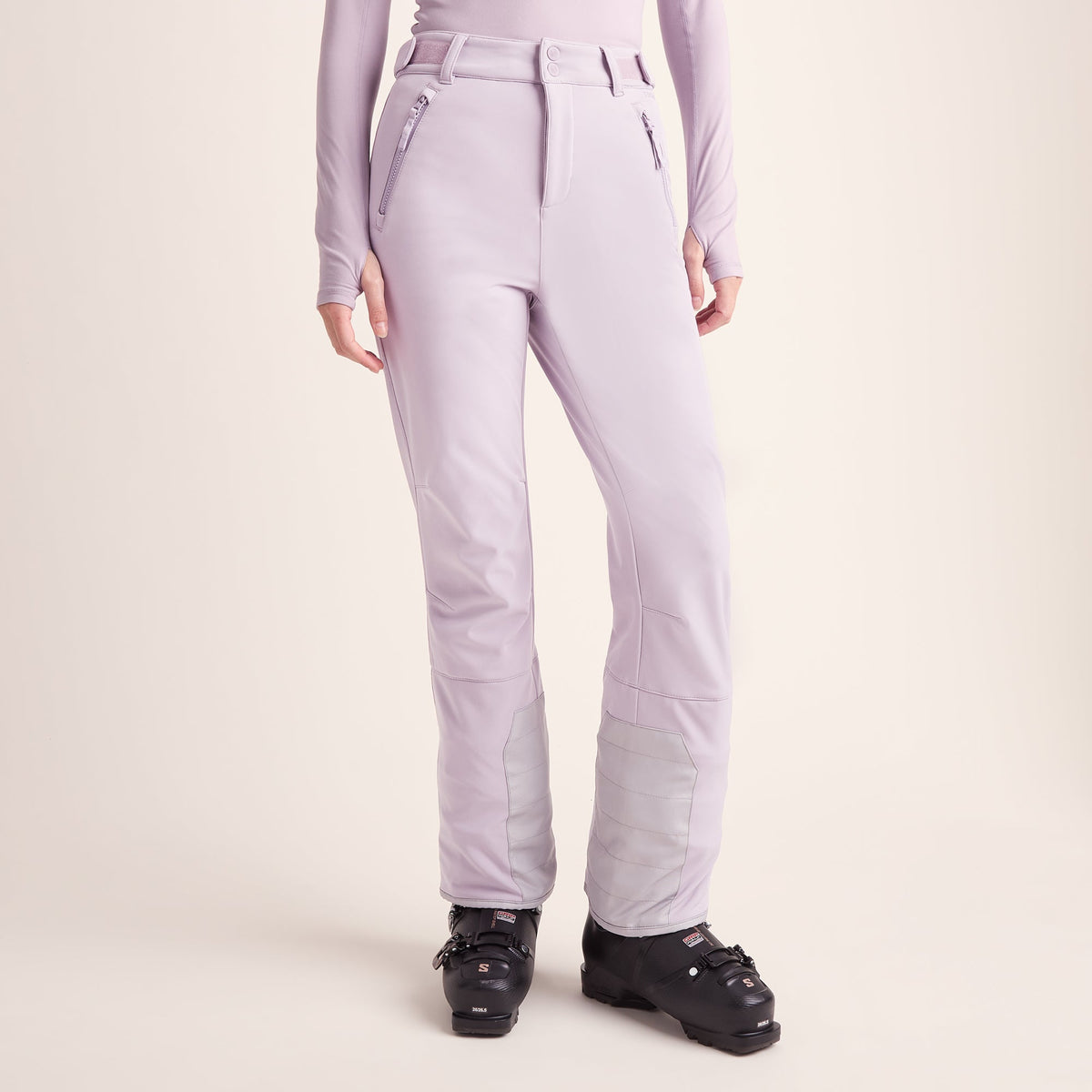 Annecy Womens Softshell Salopettes - Lavender Grey - Image 2