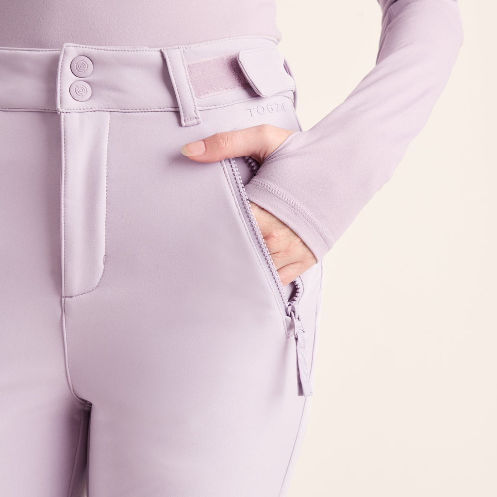 Annecy Womens Softshell Salopettes - Lavender Grey - Image 6