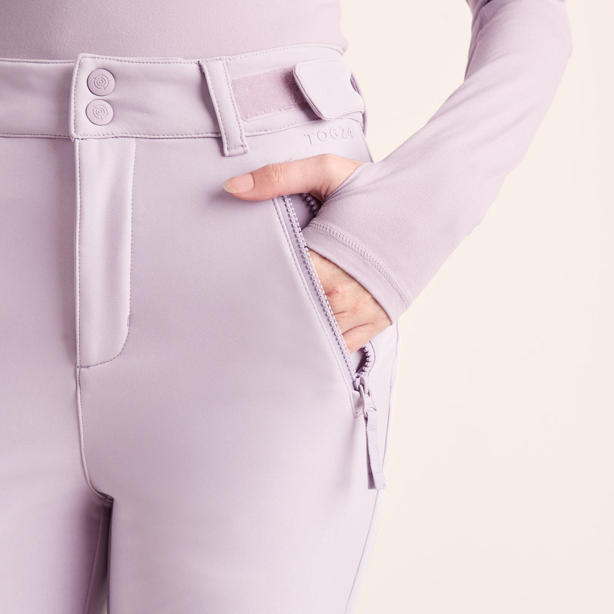 Annecy Womens Softshell Salopettes - Lavender Grey - Image 6