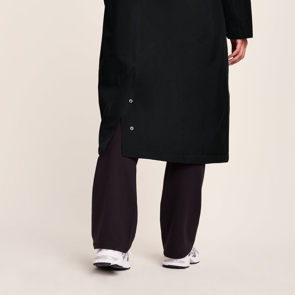 Ari Womens Longline Waterproof Insulated Trench Coat - Black - Image 7