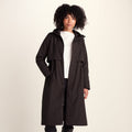 Ari Womens Longline Waterproof Insulated Trench Coat - Chocolate Brown