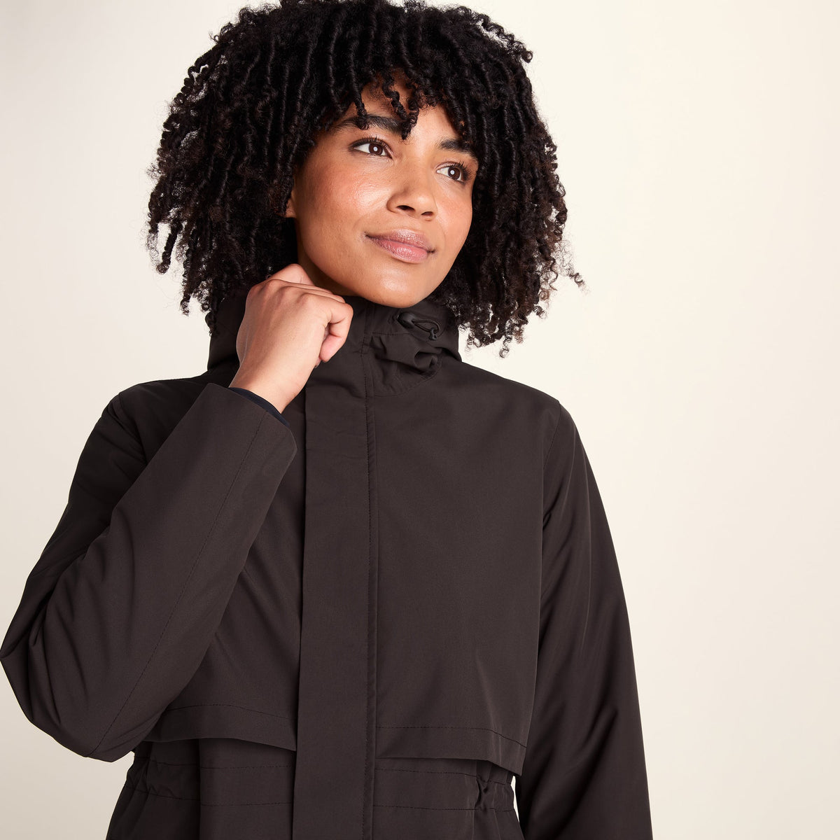 Ari Womens Longline Waterproof Insulated Trench Coat - Chocolate Brown - Image 3
