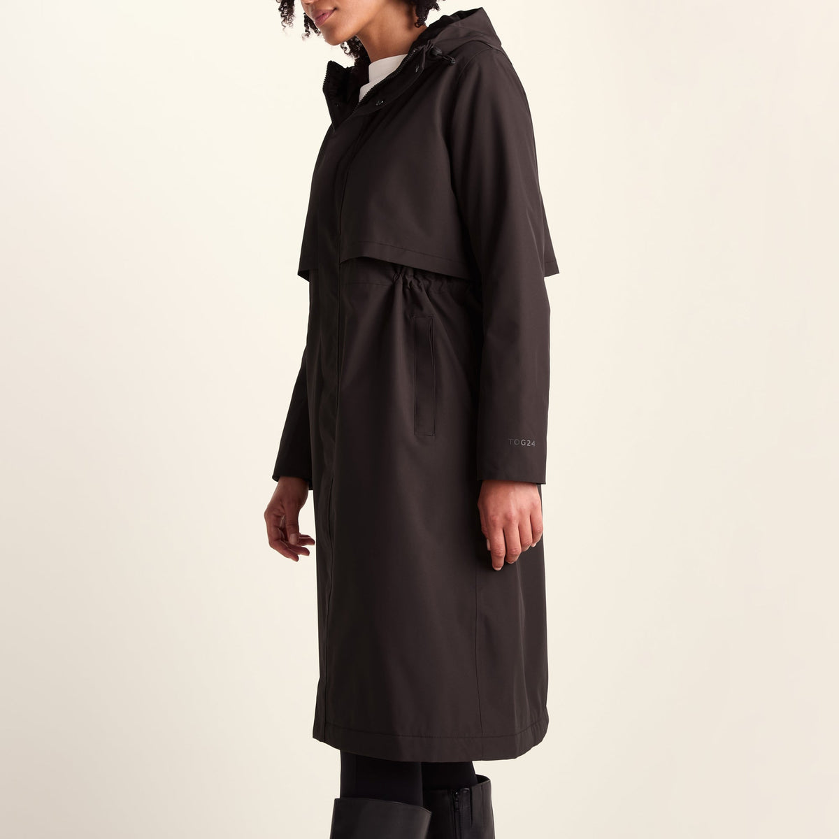 Ari Womens Longline Waterproof Insulated Trench Coat - Chocolate Brown - Image 4