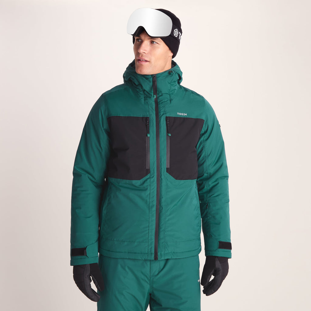 Avoriaz Mens Performance Waterproof Insulated Ski Jacket - Dark Turquoise/Black - Image 6